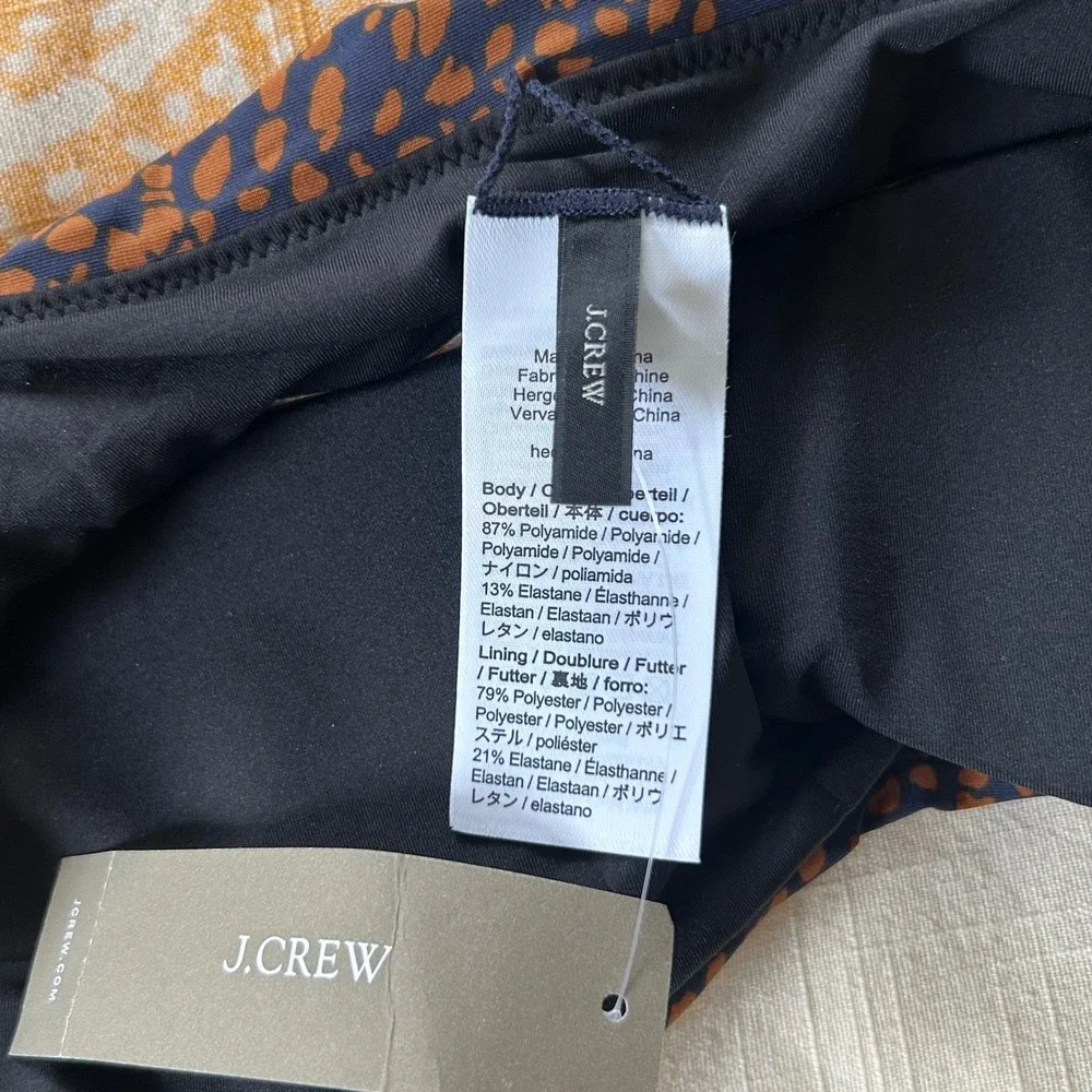 NWT J. Crew‎ Square-Neck Bikini Top Spot-On Print Animal S Summer Vacation